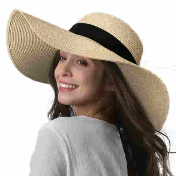 FURTALK Fashion Beach Hats for Women Wide Brim UPF 50 Sun Hat Foldable ...