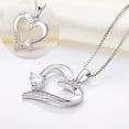 thumbnail image 6 of PYNZY Heart Necklace 925 Sterling Silver Love Heart Pendant with 5MMx5MM Heart Cubic Zirconia Birthstone Jewelry for Women Wife as Gift, 6 of 8