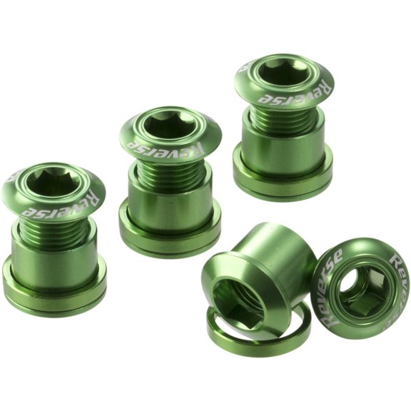 Reverse Chainring Bolt Set, 8pc - Green