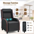 thumbnail image 6 of Giantex Massage Gaming Recliner Chair, PU Ergonomic Single Sofa w/Headrest, Lumbar Support, Racing Style, Reclining Home Theater Seating, Red, 6 of 8