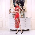 thumbnail image 3 of Características mejoradas del cheongsam largo HD con estampado digital, falda cheongsam ajustada, 3 of 6