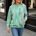 thumbnail image 6 of Smsaxvxz Oversize Sweatshirts for Women Casual Floral Printed Crewneck Long Sleeve Pullover Tops Fall Winter Fashion Outfits Clothes Green 3XL, 6 of 6