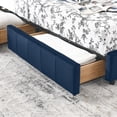 thumbnail image 6 of Full Size Upholstered Daybed with Storage, Mid-Century Modern Velvet Sofa Bed Frame, Tufted Backrest and Armrests, for Bedroom or Living Room, Dark Blue, 6 of 9
