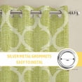 thumbnail image 6 of Grass Green Morocco Kitchen Curtains Window Panels, Ethnic Geometric Quatrefoil Lattice Insulated Window Treatment Curtain, Grommet Curtains for Bedroom/Living Room/Bathroom, 2 Piece 27.5"Wx39"L, 6 of 8