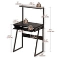 thumbnail image 2 of Zenira 2 Tiers Small Computer Desk for Small Space, Compact Laptop Table Workstation with Keyboard Tray, Study PC Table for Home Office, Black, 2 of 12