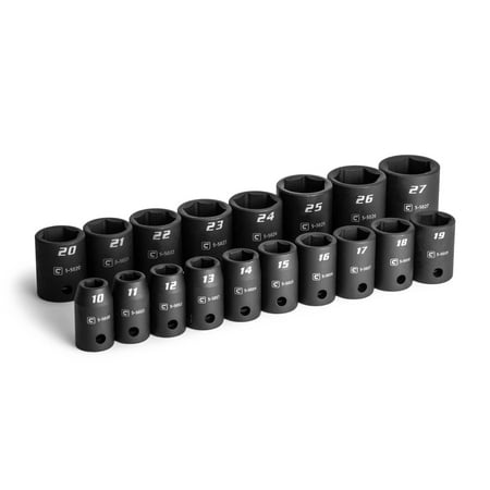 UPC: 0886352550925 | Capri Tools 1/2 in. Drive Shallow Impact Socket Set  10 to 27 mm  Metric  18-Piece