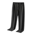 thumbnail image 6 of LIIPEE Mens Casual Pants Spring Summer Comfort Solid Color Elastic Waist Straight Pants With Pockets Adult Cozy Daily Indoor Outdoor Pants,Black,28, 6 of 6