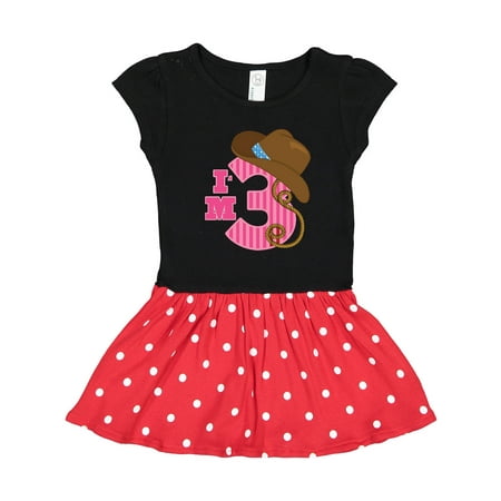 

Inktastic 3rd Birthday 3 Year Old Cowgirl Gift Toddler Girl Dress