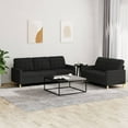 thumbnail image 1 of vidaXL 2 Piece Sofa Set with Cushions Black Fabric, 1 of 4
