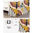 thumbnail image 3 of Geometric,Wrap Around Bed Skirts for King Bed 18" Drop,Bed Skirt with Adjustable Elastic Belt Dust Ruffle Bed Valance for Bedroom Abstract Black Middle Century Boho Yellow Red Stripes Bed Frame Cover, 3 of 7