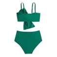 thumbnail image 4 of SILVERCELL Girls Summer 2 Piece Swimsuits Knotted Front Bikini Bathing Suit, Size 5-12 Years, 4 of 4