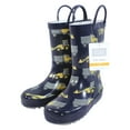 thumbnail image 2 of Hudson Baby Infant Boy Rain Boots, Navy Construction, 5 Toddler, 2 of 3