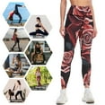thumbnail image 4 of Dark Rose Red High Waisted Leggings for Women Regular & Plus - No See Through Tummy Control Cycling Workout Yoga Pants without Pockets L, 4 of 6