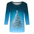 thumbnail image 4 of Holiday Gifts! Titcea Christmas Shirts for Women 3/4 Sleeve Crewneck Glitter Xmas Tree Print Pullover Christmas Sweaters 2024 Fashion Casual Tops, 4 of 4
