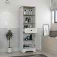 thumbnail image 4 of St. Clair Modern Multicolor Engineered Wood Linen Cabinet | 4 Shelves, 1 Drawer, 1-Door Cabinet | Freestanding Bathroom Storage | 13.8"W x 17.3"D x 55.7"H | Colombia Made, 4 of 7