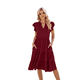 thumbnail image 3 of Vestido de Verano para Mujer, con Mangas con Volantes y Escote en V, Midi, Color Rojo Vino, Talla L, 3 of 6