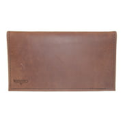 Boston Leather Distressed Copper Explorer Leather Checkbook Cover Wallet