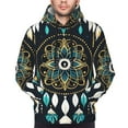 thumbnail image 4 of KLL Boho Dreamcatcher Print Mens Hoodie Long Sleeve Casual Pullover Hooded Sweatshirt Fashion Drawstring Hoodies with Pocket-Large, 4 of 6
