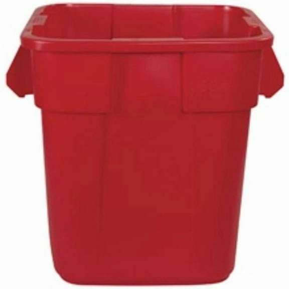 28 gal  Square Trash Can, Red