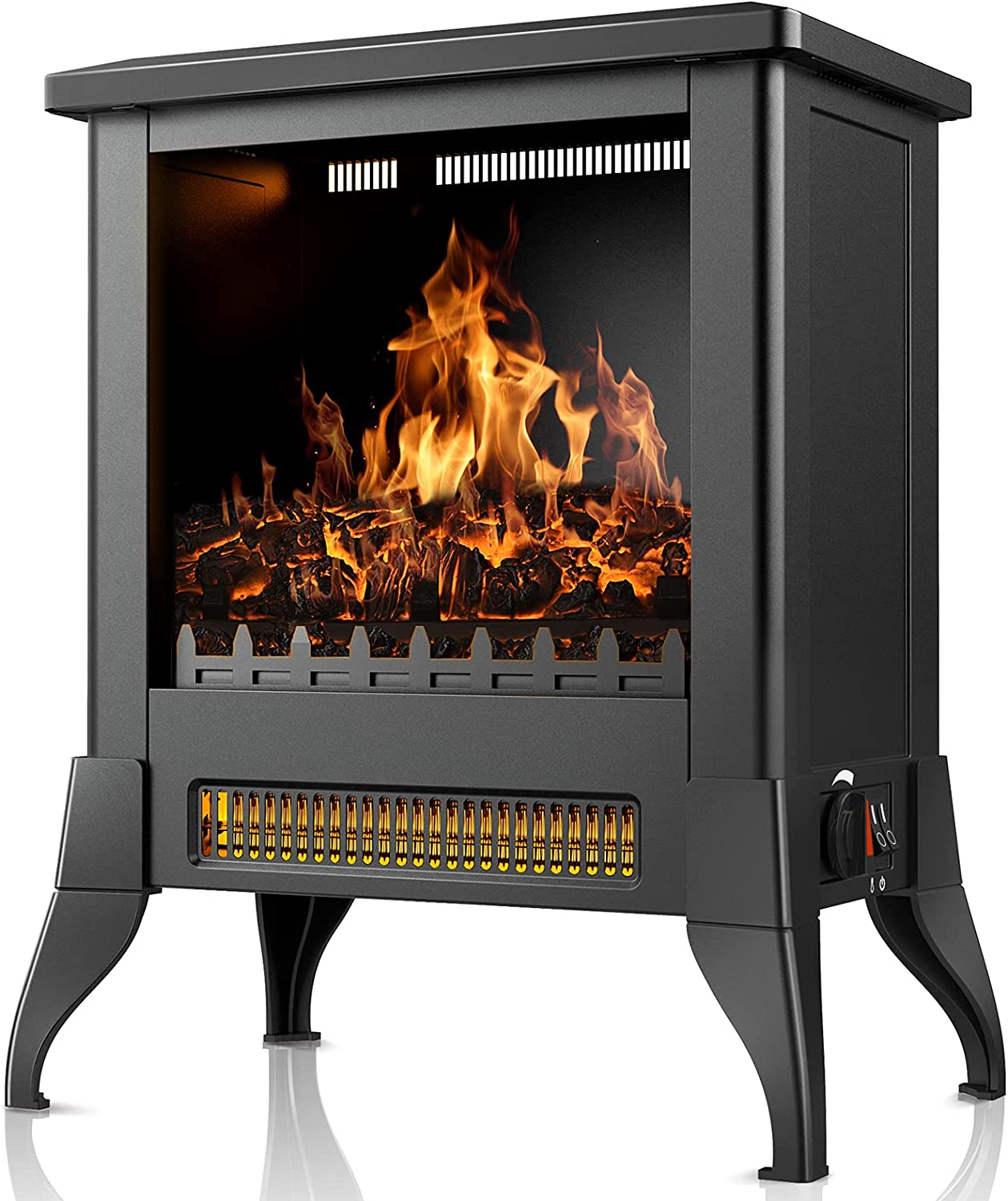 LZ&h Fireplace Heater, 18’’ Small Fireplace Heater, 3D Realistic Flame