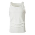 thumbnail image 5 of Lopecy-Sta Men Tank Tops Square Neck Vertical Ribbed Slim Fit Stretch Breathable Gym Bodybuilding Muscle Sleeveless Undershirts, 5 of 6