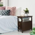 thumbnail image 2 of HomGarden 2 Drawers Wood End Table Narrow Sofa Side Table W/Storage for Living Room Bedroom, Brown, 2 of 8