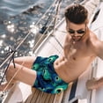 thumbnail image 2 of luoweisi Men's Beach Shorts Quick Dry Swim Trunks with Mesh Lining Peacock Feather M, 2 of 5