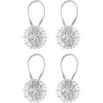 thumbnail image 6 of 4 PCS Silver Magnetic Curtain Tiebacks, Crystal Flower Window Curtain Decorative No Drilling Drapery Holdbacks with High-Elastic Spring Wire for Home Office Decor, 6 of 6