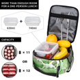 thumbnail image 3 of YFYANG Sac Lunch Portable Réutilisable pour Adultes / Enfants, Isolation de la Poignée de Boucle Mains Libres Watercolor Lotus Leaf Pattern / Sac Froid pour l'École, le Travail, les Pique-Niques, les Voyages, 3 of 6