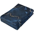 thumbnail image 3 of Bath Towels, 2 PCS Hand Towels for Bathroom Cotton Navy Blue Marble with Golden Veins Decorative 28x14in Absorbent Soft, 3 of 6