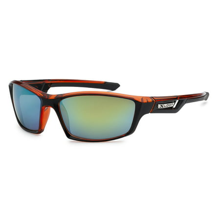 Mens Xloop Sports Sunglasses - Revo Mirror Lens High Quality Wrap Frame 50MM, Orange