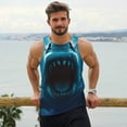thumbnail image 6 of Daiia Open-Mouthed Shark Printed Men's Quick Dry Fit Muscle Tank Top Slim-Fit Tank Workout Tank Top Lightweight Sports Tank Top-, 6 of 7