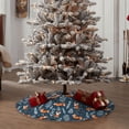 thumbnail image 4 of Xecao Playful Foxes Forest Blues Pattern Christmas Tree Skirt Holiday Part Decorations for Christmas Tree, Farmhouse Christmas Decor Xmas Holiday Home Party Decorations-36", 4 of 6