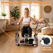 Home Rowing Machine,Hydraulic Rower with LCD Monitor,Adjustable Resistance up to 110LBS & Large Cushioned Seat