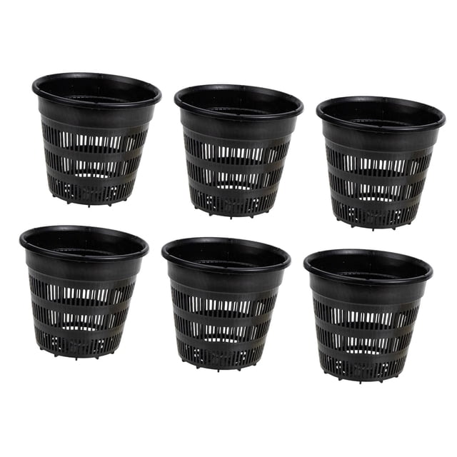 DOLITY 6 Pcs Pots pour Orchidées Semis Pépinière Rempotage Léger Patio Respirant 11cm Noir Rond
