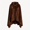 thumbnail image 4 of HNMKIU Ladies Evening Wrap Velvet Hooded Cape For Halloween Adult Kids Warm Cloak Wrap Brown,L, 4 of 4