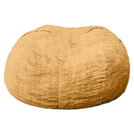 Anvazise Sofa Bean Bag No Filler Soft Washable Comfortable Anti-fading Wear Resistant High Elastic Extra Large Bean Bag Chair Cover Home Decor Yellow