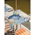 thumbnail image 2 of Outdoor Tablecloth with Umbrella Hole for Patio/Picnic/Party/Camping, Navy Blue Shell Coastal Waterproof Table Cloth Square Cover Washable, Beige Starfish Coral Summer Beach (60"x 60"), 2 of 9