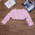 thumbnail image 4 of YONGHS Kids Girls Long Sleeve 3D Flower Bolero Shrug Wedding Dress Cover Up Cropped Cardigan Jacket Pink 9-12 Months, 4 of 7