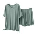 thumbnail image 2 of Censtreet Women's 2 Piece Pajama Sets Short Sleeve Lounge Sets Soft Round Neck Top and Shorts Sleepwear, 2 of 5