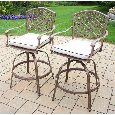 Swivel Barstool with Cushions - Set of 2