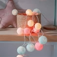 thumbnail image 2 of Cotton Garland Balls Lights String Christmas Easter Outdoor Hanging Party Baby Kids Room Bed Fairy Lights Decorations, 2 of 10