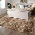 thumbnail image 5 of Area Rugs for Living Room 6'x 9' Machine Washable Vintage Print Large Throw Non Slip Bedroom Rugs, Brick Red, 5 of 6