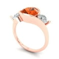 thumbnail image 2 of Three-Stone Engagement Ring for Women - 3.5ct Simulated Red Diamond in 14K Rose Gold Promise Ring, 2 of 6