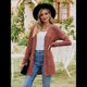 thumbnail image 5 of Cárdigan de Punto Suave para Mujer, Moda Otoño 2025, Abrigo de Larga Abierto con Bolsillos. Rojo Ladrillo S, 5 of 9