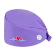 thumbnail image 4 of Scrub Cap with Heart Pattern Print and Buttons for Doctors and Nurses Working Long Shifts to Maintain Comfort and Professional Style in Clinics Blue, 4 of 6