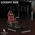 thumbnail image 2 of Supllueer Racing Simulator Cockpit With Triple Monitor Stand & Red Seat Fit Logitech G29 G923 G920 Thrustmaster T300 Fanatec.Excluding electronic devices, 2 of 21