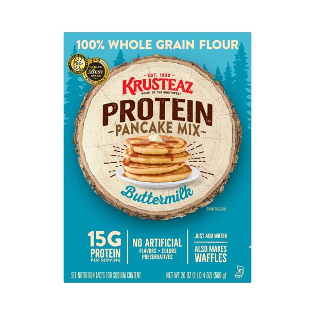 Krusteaz Protein Buttermilk Pancake Mix, 20Ounce Boxes (Pack of 8