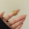 thumbnail image 6 of Misright Elegant Hollow Grid Design Couple Rings Gold/Silver Plated Fashion Jewelry, 6 of 13