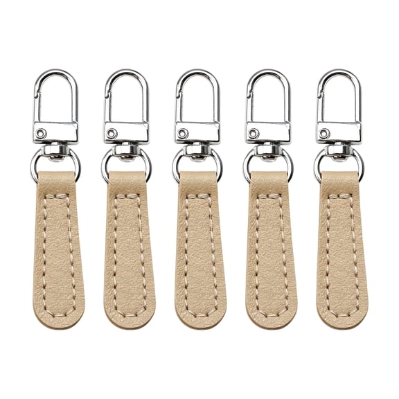 Selrti 5Pcs Faux Leather Zipper Pull, Detachable Zipper Puller Replacement, Zip Head Pull Tab for Luggage Backpack Jackets Wallets Bags